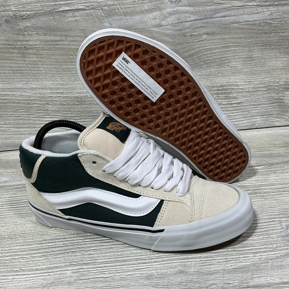 NEW Vans Men's Knu Skool Mid Varsity Turtledove Beige Dark Green Size 7 Shoes
